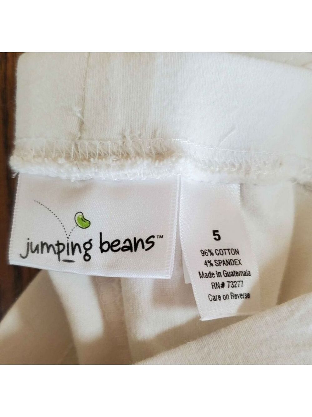 Girls Size 5 Carters & Jumping Beans White Capris - Picture 3 of 4